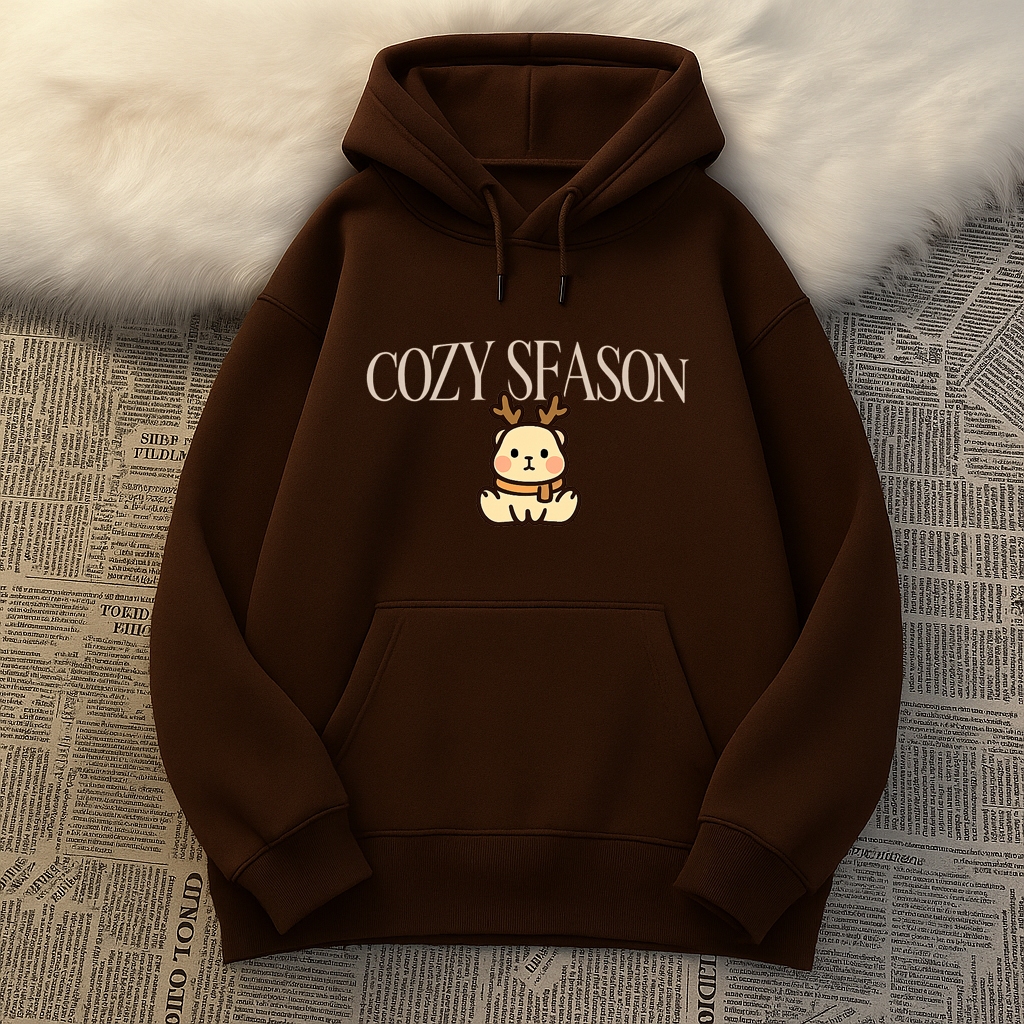 Áo Hoodie Trẻ Em Dễ Thương – Hình Tuần Lộc Cozy Season, Chất Cotton Nỉ Mềm Mịn Ấm Áp (M 310)