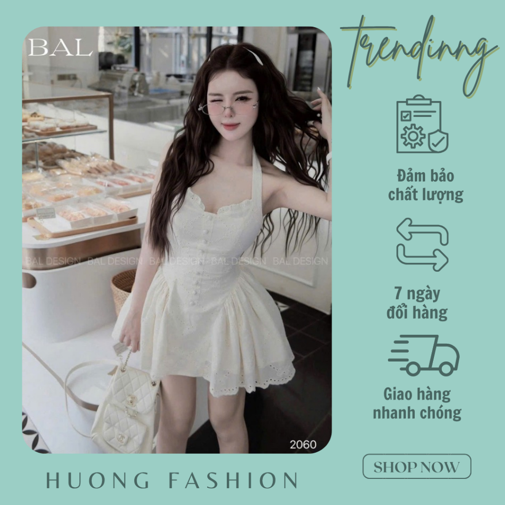 Váy yếm thô cúc bọc xinh Hương fashion