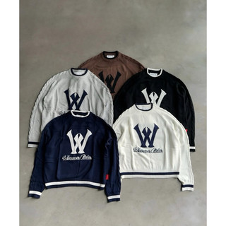  Áo LEN WHENEVER” KNIT SWEATER Ba Màu Xám   Đen   Xanh Navy  tặng túi vải Whenever  