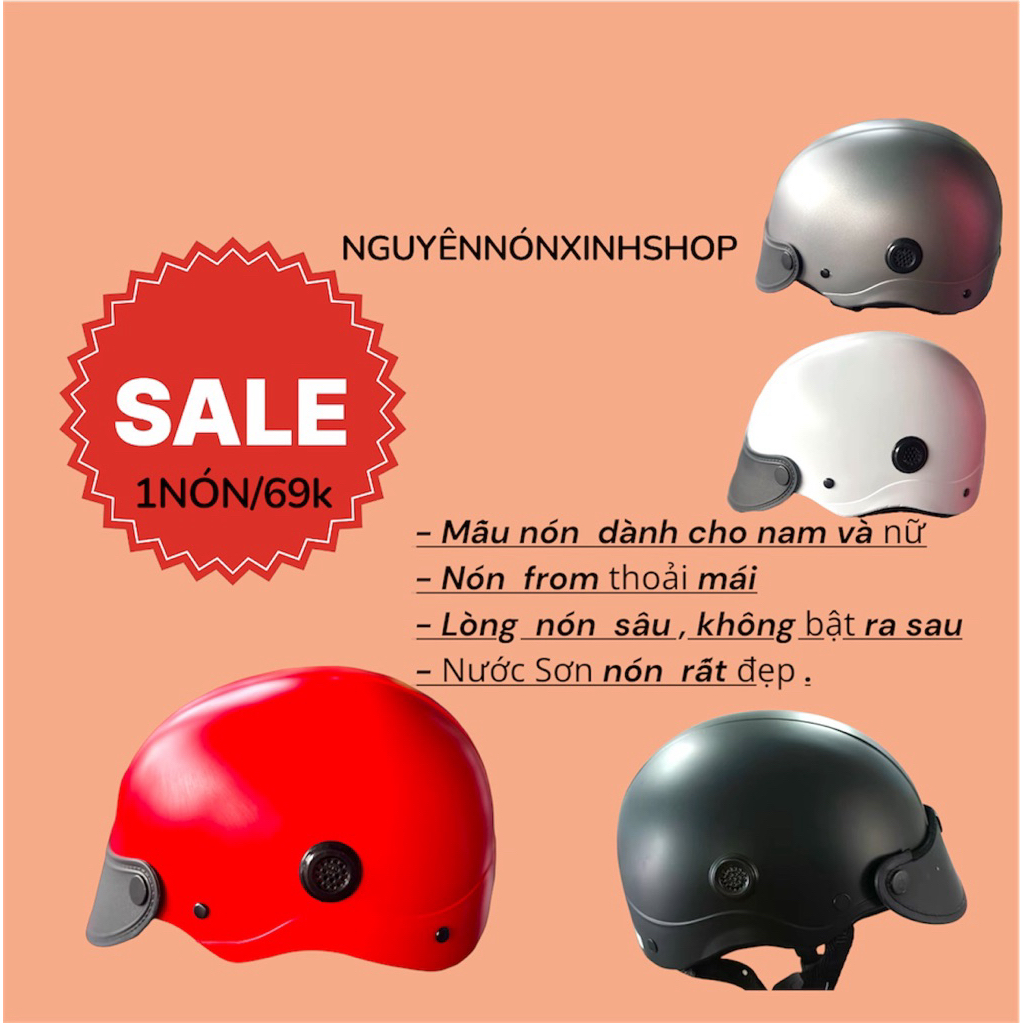 Star Shop NÓN BẢO HIỂM NỬA ĐẦU CÓ NAM - NỮ NHIỀU MÀU NỔI BẬT