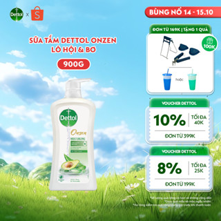 Sữa tắm Dettol Onzen kháng khuẩn dưỡng ẩm bơ & lô hội - chai 900g