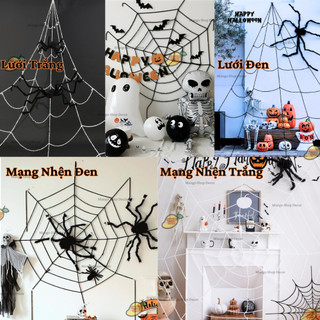 Mạng Nhện Dây Thừng Tơ Nhện Tròn Tam Giác Cỡ Lớn Trang Trí Tiệc Hóa Trang Halloween