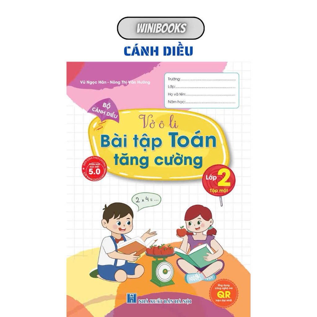 Sách - [Lớp 2 - Tập 1] - Cánh Diều - Vở ô li Bài Tập Toán Tăng Cường Lớp 2 Tập 1