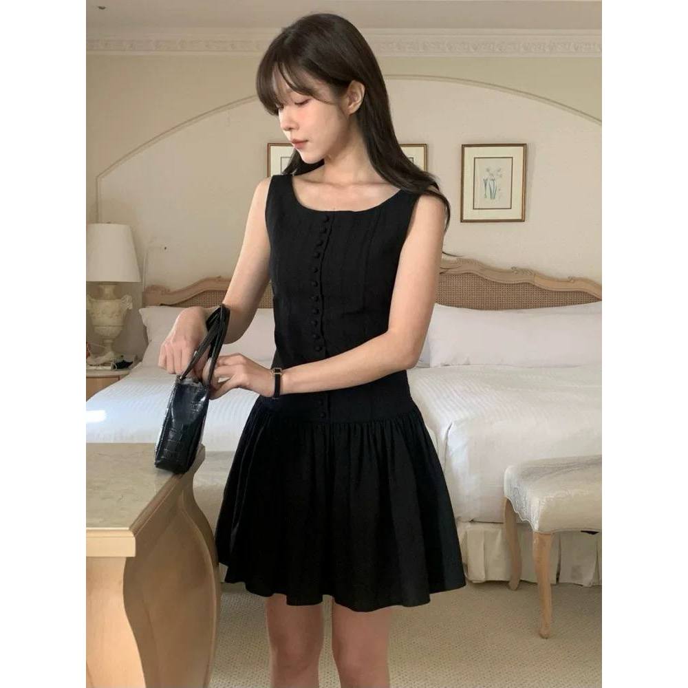 𝗖𝗵𝗮𝗻𝗺𝗶 𝗟𝗶𝗻𝗲𝗻 - |LY LINEN| - Đầm linen cúc bọc