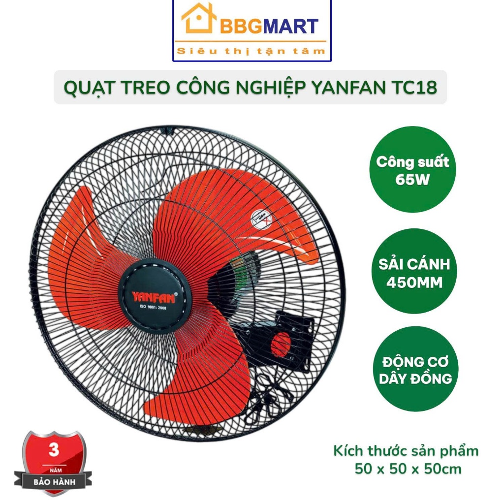 Quạt Treo 2 Dây Cô Nghiệp HALI TC199 II YANFAN TC18 II Yanfan TC16 47W MOTOR dây đồng BH 36 THÁNG