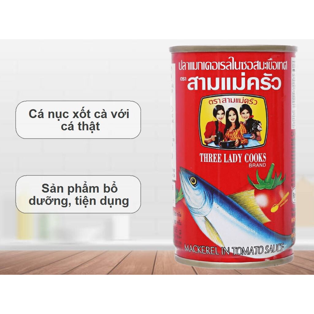 cá nục xốt cà 3 Cô Gái 155g (khui muỗng)