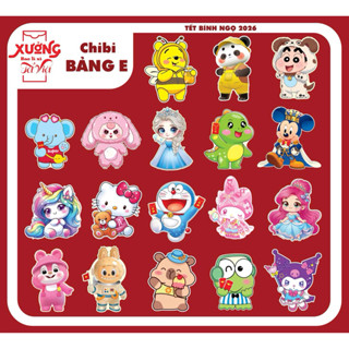  100 BAO LÌ XÌ CHIBI CHIẾU QUANG 7 màu  BAO LÌ XÌ TẾT 2026 Bao lì xì hoạt hình bao lì xì labubu 