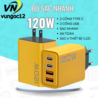 BỘ SẠC NHANH 120W 65W Củ Sạc Nhanh 120W Cáp sạc 4 đầu. Cốc Sạc NHanh Cáp Sạc 4 trong 1 Sạc tiện lợi cho nhiều thiết bị