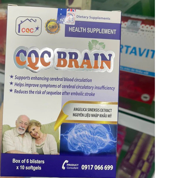 ✅[Chính hãng] CQC BRAIN- Hỗ trợ tăng cường tuần hoàn não, giảm đau đầu, hoa mắt, chóng mặt, mất ngủ,