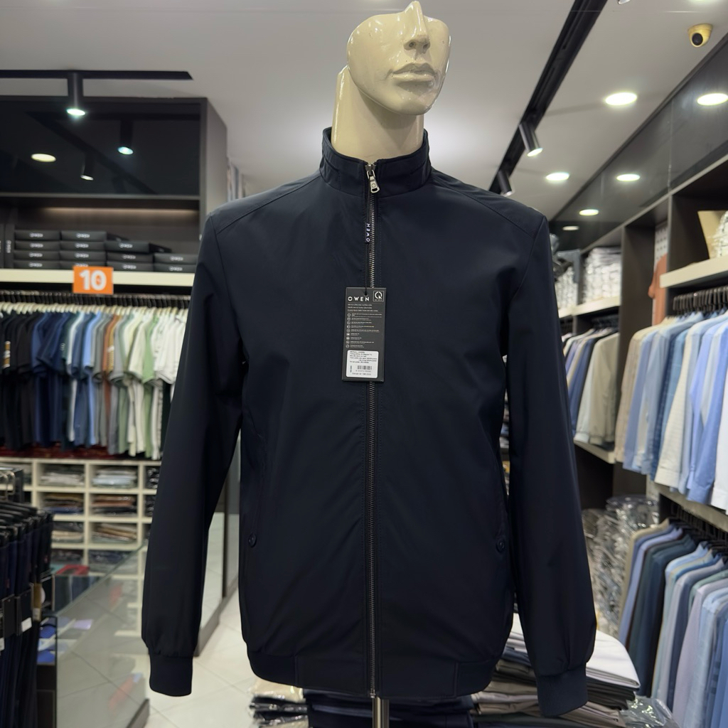 Áo khoác gió nam Owen 2 lớp màu xanh tím than regular fit JK256084