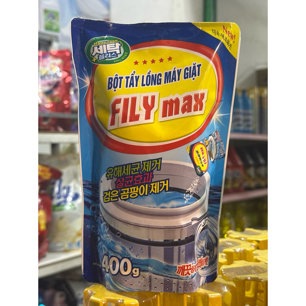 Bột Vệ Sinh Lồng Máy Giặt Khử Mùi Diệt Khuẩn Fily Max Bột Tẩy Lồng Giặt Cho Máy Cửa Trước và Cửa Trê