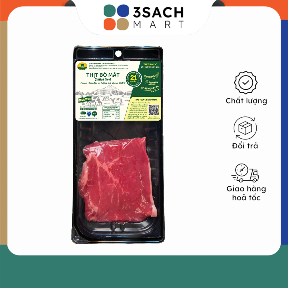 Bít Tết Đùi Bò Úc Pacow (Gói 250g)
