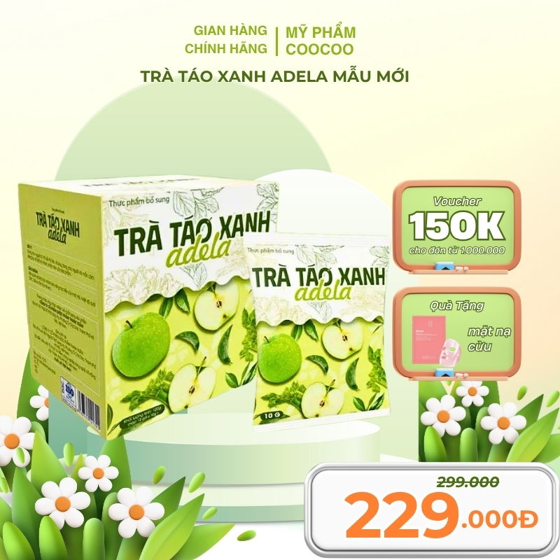 TRÀ TÁO XANH GIẢM CÂN ADELA Kelly Detox giảm mỡ định hình eo giảm sự thèm ăn