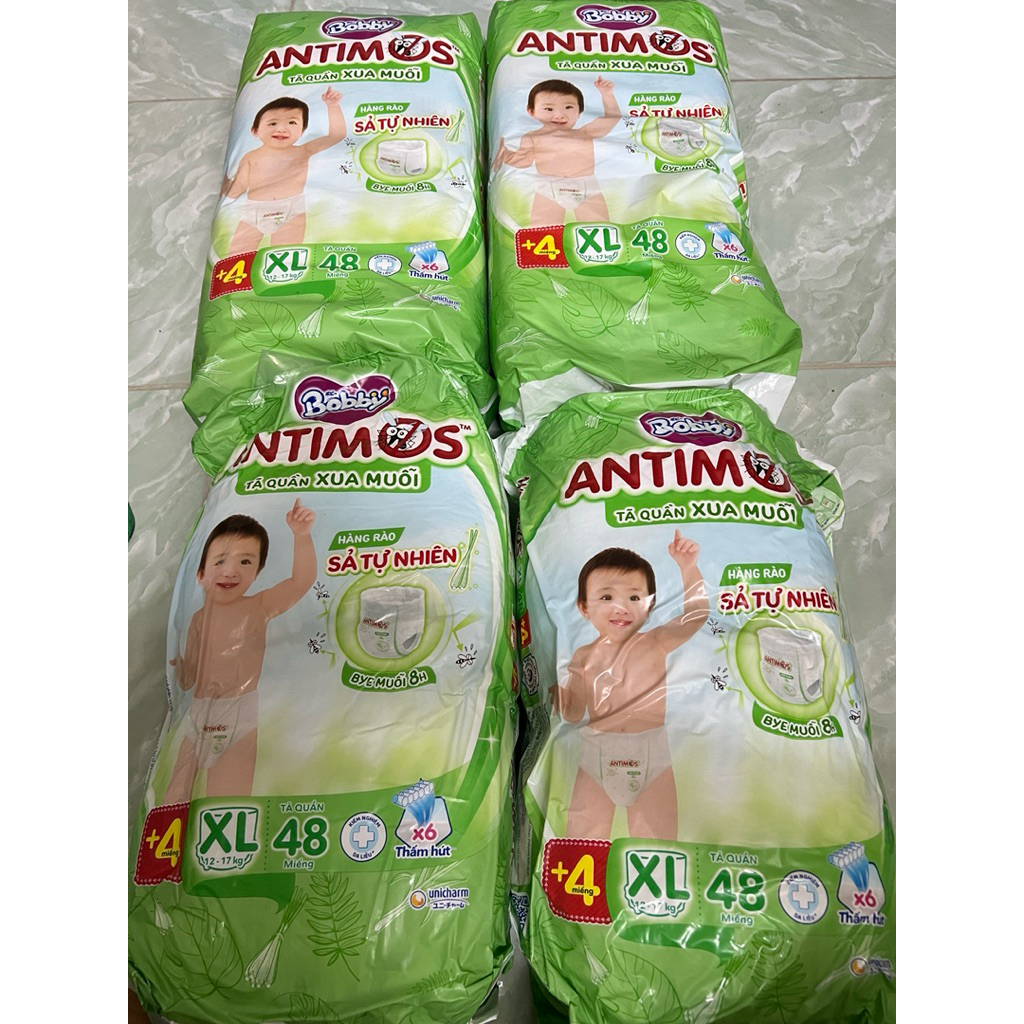 Tã quần BOBBY Antimos xua muỗi size XL 48 + 4 miếng