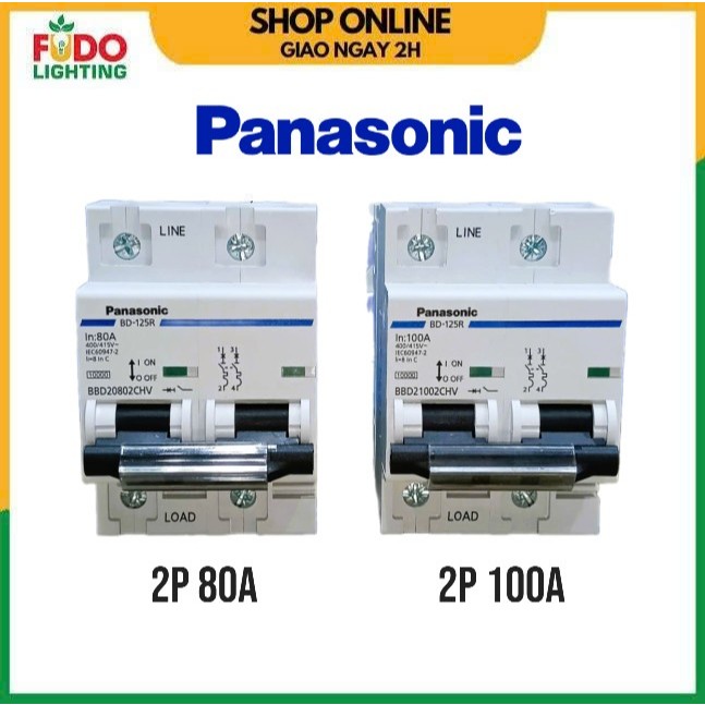 Cầu dao 2P, 3P CB Panasonic tự động 80A, 100A MCB chính hãng