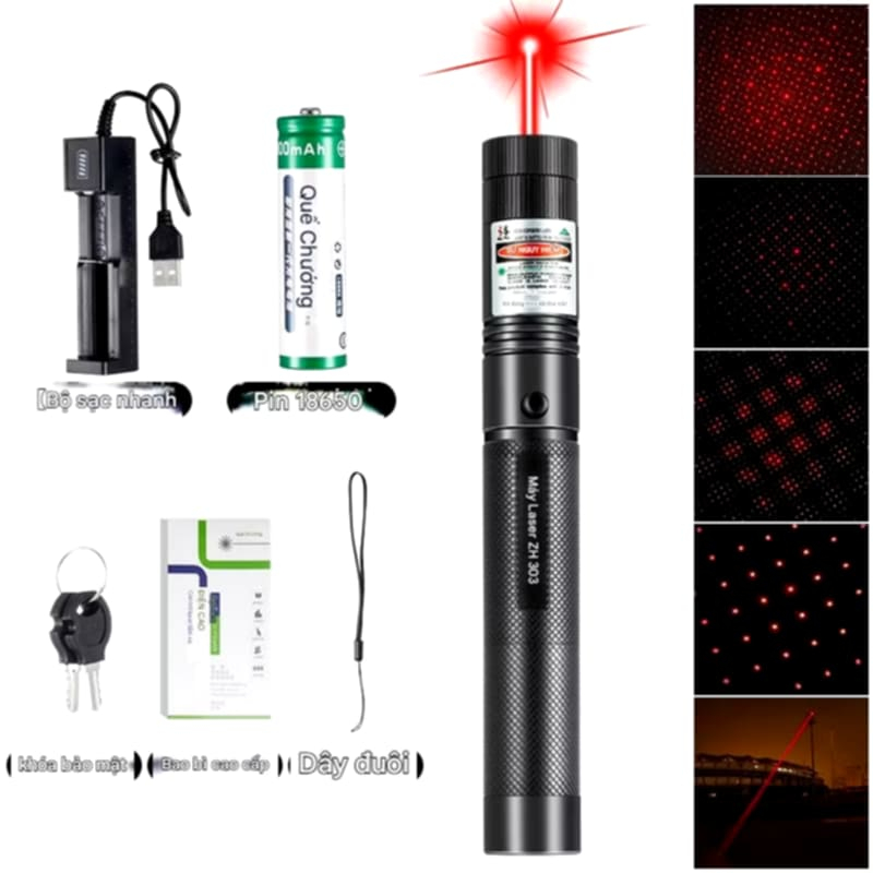 Đèn lazer 303 tia Đỏ - Đèn lazer dạy học