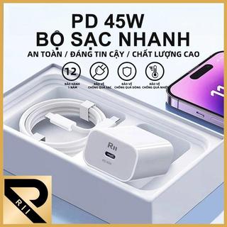  RII PD 45W Bộ Sạc Nhanh Củ và Cáp Tương Thích iP 17 16 15 14 13 12 11 Pro Max XS XR X 8 Plus 7 Điện Thoại & Phụ Kiện 