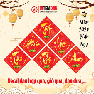 [5x5cm] COMBO 120 Tem Tết VINH LIEN Dán Lọ Hạt, Giỏ Quà Tết, Dán Dưa, Bánh Chưng,...HÌNH VUÔNG CHỮ