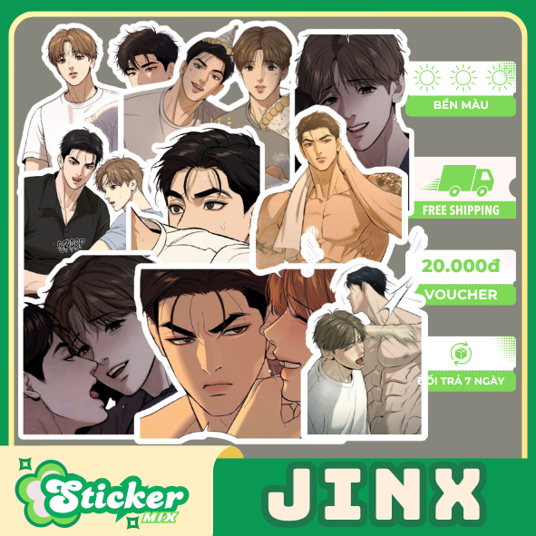 Bộ 50 sticker JINX VẬN XUI BOYLOVE idol sưu tầm, vali, trang trí hộp bút....S284