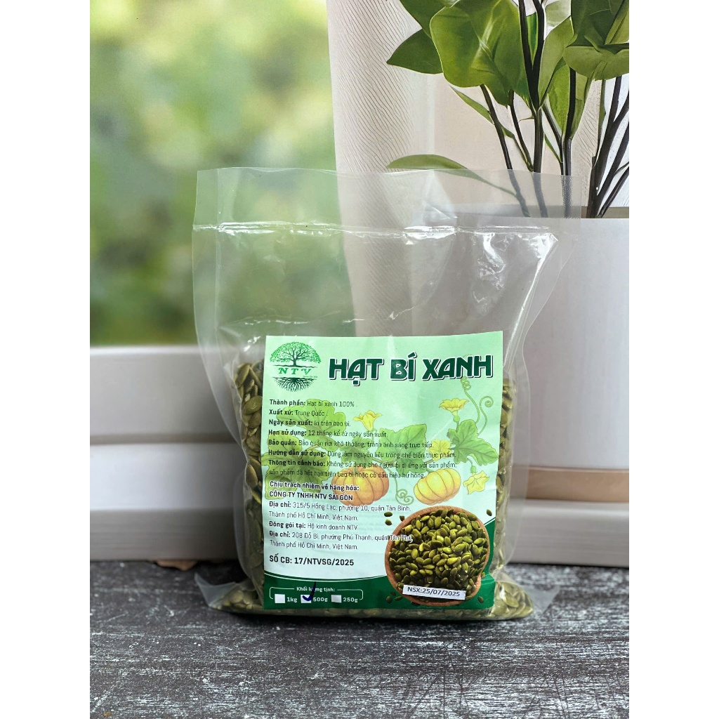 1KG NHÂN HẠT BÍ XANH - Hạt Sấy Khô Chưa Chín