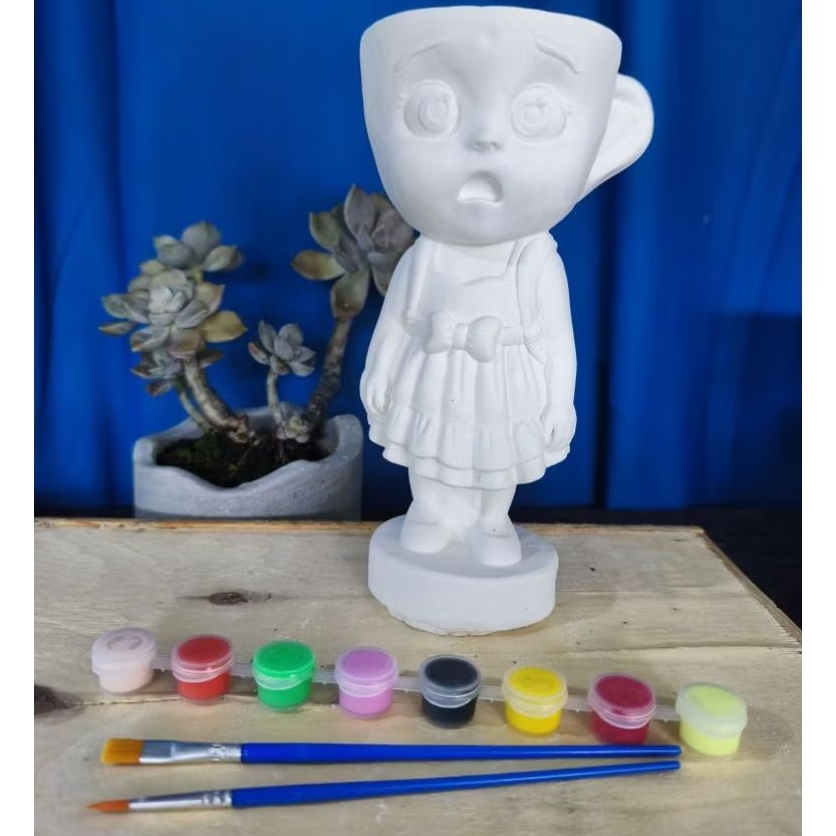 Tượng tô màu Cappuchino size đại 23cm ( tặng 8 màu và 2 cọ )