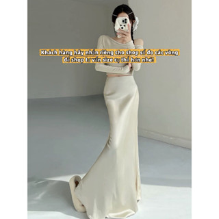 [90cm &95cm] Chân Váy Lụa Đuôi Cá Ôm nhẹ, Xoè Vừa, Lụa Tô Châu Trơn Mịn,Bóng ,tôn dáng, Sang, Thướt Tha