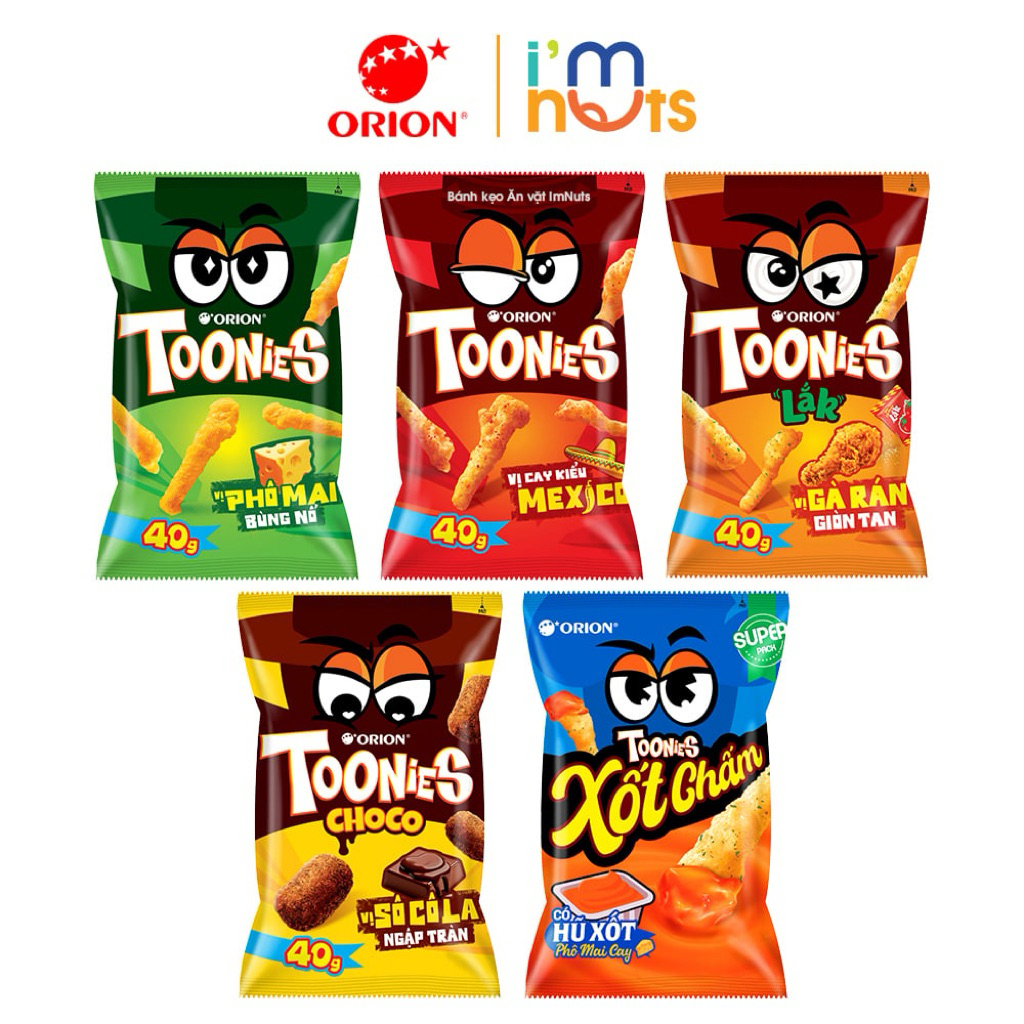 Bánh snack Toonies Orion đủ vị gói lớn