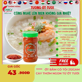 Ớt bằm Có tỏi 212gam Lên men tự nhiên không gia nhiệt cay thơm ngon từ ớt tươi