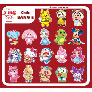  Bao Lì Xì Chibi 2026 Doremon Labubu Gấu dâu Cappy bara Mickey Hot Trend dễ thương 