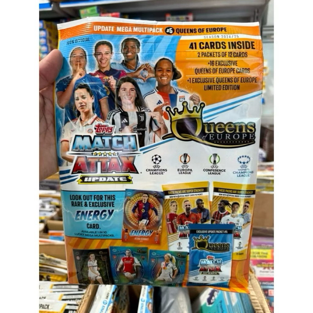 [ Update Multipack #5 ]Túi Thẻ Cầu Thủ Match Attax Update Mega Multipack #5 Queens Of Euro Mùa 2024/
