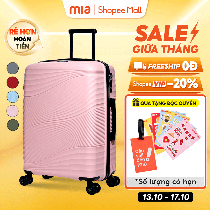 [DEAL ĐỘC QUYỀN] Vali Kéo MIAvn Larita ZENI - Size 19/24/28, Nhựa PP Bền Bỉ, Hạn Chế Bể Vỡ, Khoá Số, BH Trọn Đời