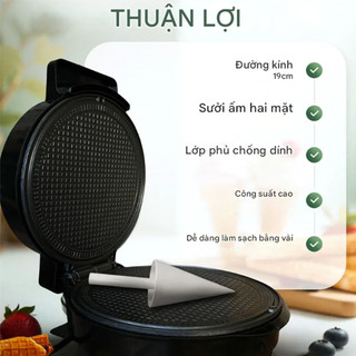 Máy Làm Vỏ Ốc Quế, Nướng Bánh Ốc Quế RAF 1000W [BH 12 Tháng]