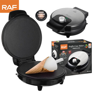 Máy làm bánh quế cuộn, vỏ bánh ốc quế gia đình RAF 1000W chỉnh nhiệt độ, nóng 2 mặt [BH 12 Tháng]