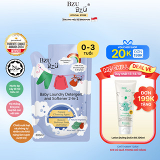 [1 Lít] Nước Giặt Xả Vải Em Bé BZU BZU Baby Laundry Detergent and Softener 2 in 1 Dịu Nhẹ Cho Da Bé
