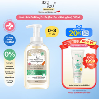 [ĐƠN 199K] Nước Rửa Bình Sữa Và Đồ Dùng Em Bé BZU BZU Cleansing Foam Tạo Bọt, Thành Phần Thực Vật Chai 500ml