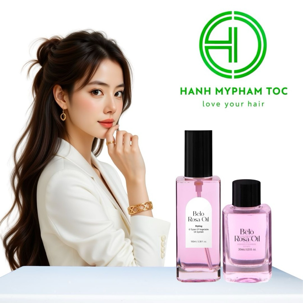 Tinh dầu dưỡng tóc hoa hồng bella Belo rosa oil  Obsidian 30ml 100ml