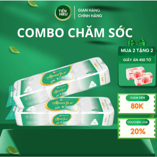 (Mua 3 tặng 4) Combo Giấy Vệ Sinh HANOISILK 10 Cuộn 3 Lớp Ko Lõi/Có Lõi Tan Nhanh - Tặng Bịch Giấy Ăn Rút Đào 450 Tờ