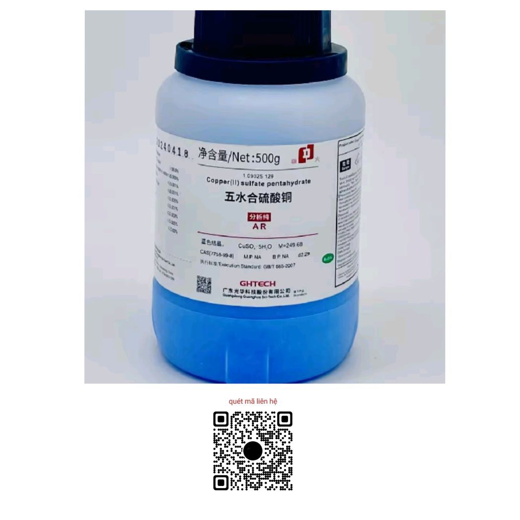 Hóa chất Copper (II) sulfate pentahydrate ≥ 99% (AR, Chai 500G, JHD, Cas 7758-99-8)