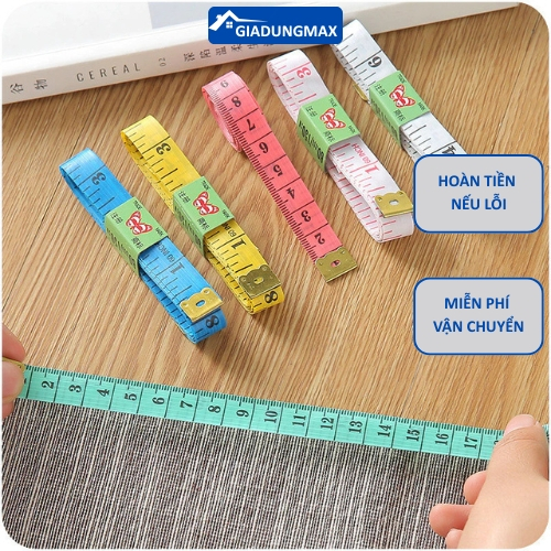 Thước Dây Đo Chu Vi Đầu & Chiều Cao Cho Bé 1.5m, Nhựa Mềm An Toàn, Đầu Bọc Thép Bền Đẹp