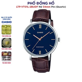 Đồng hồ nữ dây da casio anh khuê ltp-vt01l-2budf chính hãng