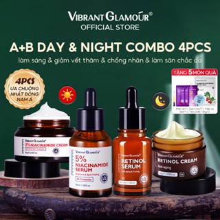 Bộ 4 Kem/Serum Niacinamide và Retinol VIBRANT GLAMOUR  Làm trắng & mờ vết thâm & chống lão hóa