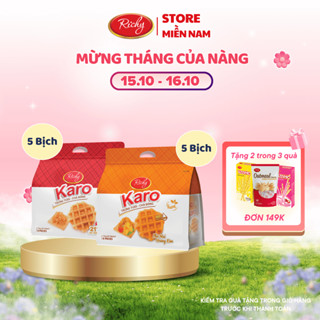 Combo 10 Bịch Bánh Richy trứng tươi Karo chà bông sợi gà, phô mai hoàng kim