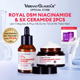 ROYAL DSM Niacinamide làm sáng 2PCS VIBRANT GLAMOUR 5% + 8% Niacinamide & 5X Ceramide & làm mờ vết thâm & đều màu da