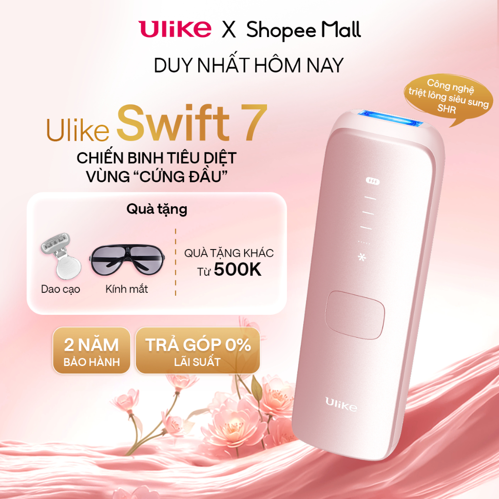 [KOL] Máy triệt lông Ulike Swift 7 công nghệ làm mát Ice Cooling IPL Sapphire Hồng - LK