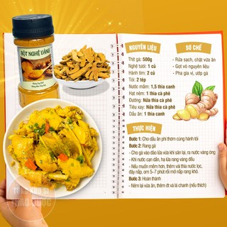 Nghệ vàng khô 100g, nghệ khô thái phiến, khương hoàng, uất kim, dùng pha uống, nấu ăn