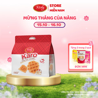 Bánh trứng tươi - chà bông KARO Richy Sợi thịt gà bịch 6 chiếc 156gr (26g/chiếc)