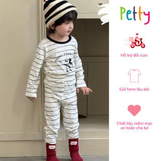 Đồ ngủ dài tay bé trai, đồ bộ mặc nhà Thun Cotton mềm mại thoáng khí họa tiết dễ thương – Petty Thời Trang Trẻ Em [B74]