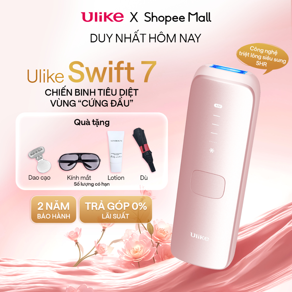 Máy triệt lông Ulike Swift 7 công nghệ làm mát Ice Cooling IPL Sapphire Hồng