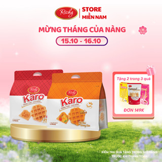 [VỊ SỮA MỚI] Combo 2 bịch bánh trứng tươi chà bông Karo Richy sợi thịt gà và phô mai hoàng kim 26g