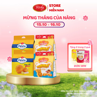 Combo 4 bánh mix vị, Bánh mì hoa cúc ngàn lớp Fes'ta, Bánh Karo Gấu phô mai 8 bánh/bịch, HSD 35-45 ngày